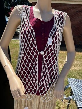 Vintage faux pearl vest
